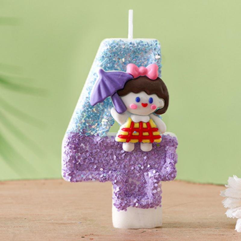 Cartoon Number Birthday Candles for Party Decorations