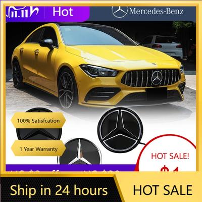 For Mercedes Benz Chrome Silver Newest 3D Front Grille Emblems For Mercedes Benz C W205 A W177 S W217 SL R231 CLA W118 CLS C257