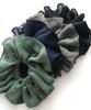 VINGTAINE Ruffled Chiffon Scrunchie Hair Accessory in Muted Simple and Sophisticated for Everyday Use HS-160-BR Colors,