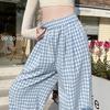 MJ Style Women's Plaid High-Waist Wide-Leg Casual Pants