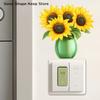 Glow-in-the-Dark Flowers Switch Sticker Self-Adhesive PVC Switch Outlet Decor Easy Peel Tulip Lily Sunflower Wall Sticker