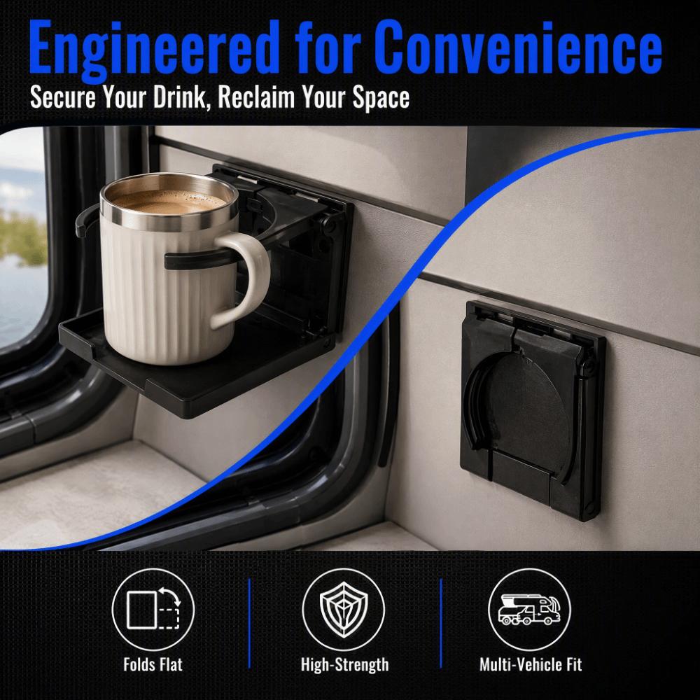 2pcs Black Folding Cup Holder Adjustable Folding Boat Cup Holder Adjustable Cup Holder For Boats