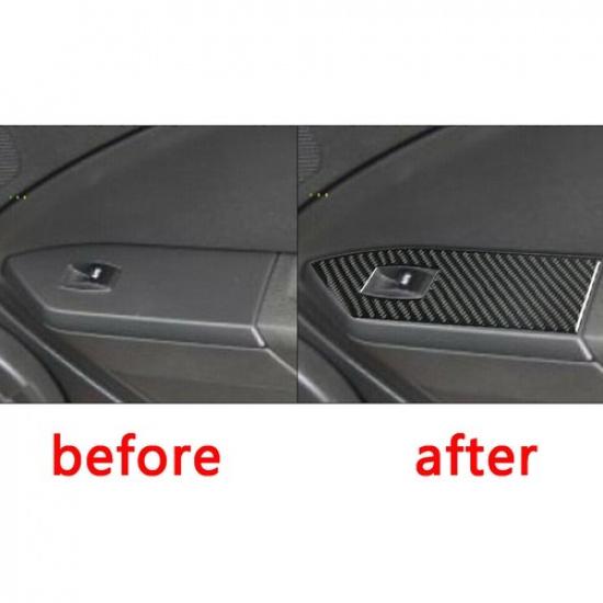 Carbon Fiber Interior Window Lift Switch Cover Trim For Ford Mustang 2005-2009~~