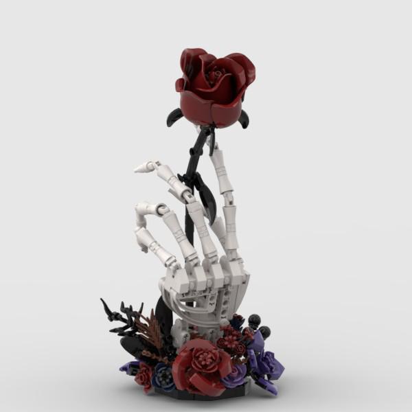 Creative Underworld Love Bone Blood Rose Building Blocks Model Ornament