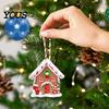 Vintage Candy Cottage Ornaments 24/36Pcs Gingerbread House Christmas Ornaments, Wooden Xmas Tree Decor with Rope, DIY Party Supplies Hanging