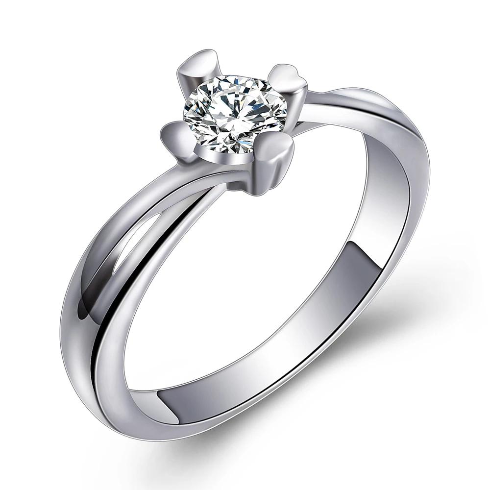 AAA Cubic Zirconia Channel setting Stainless Steel Wedding Rings for women Jewelry Accessories Ring