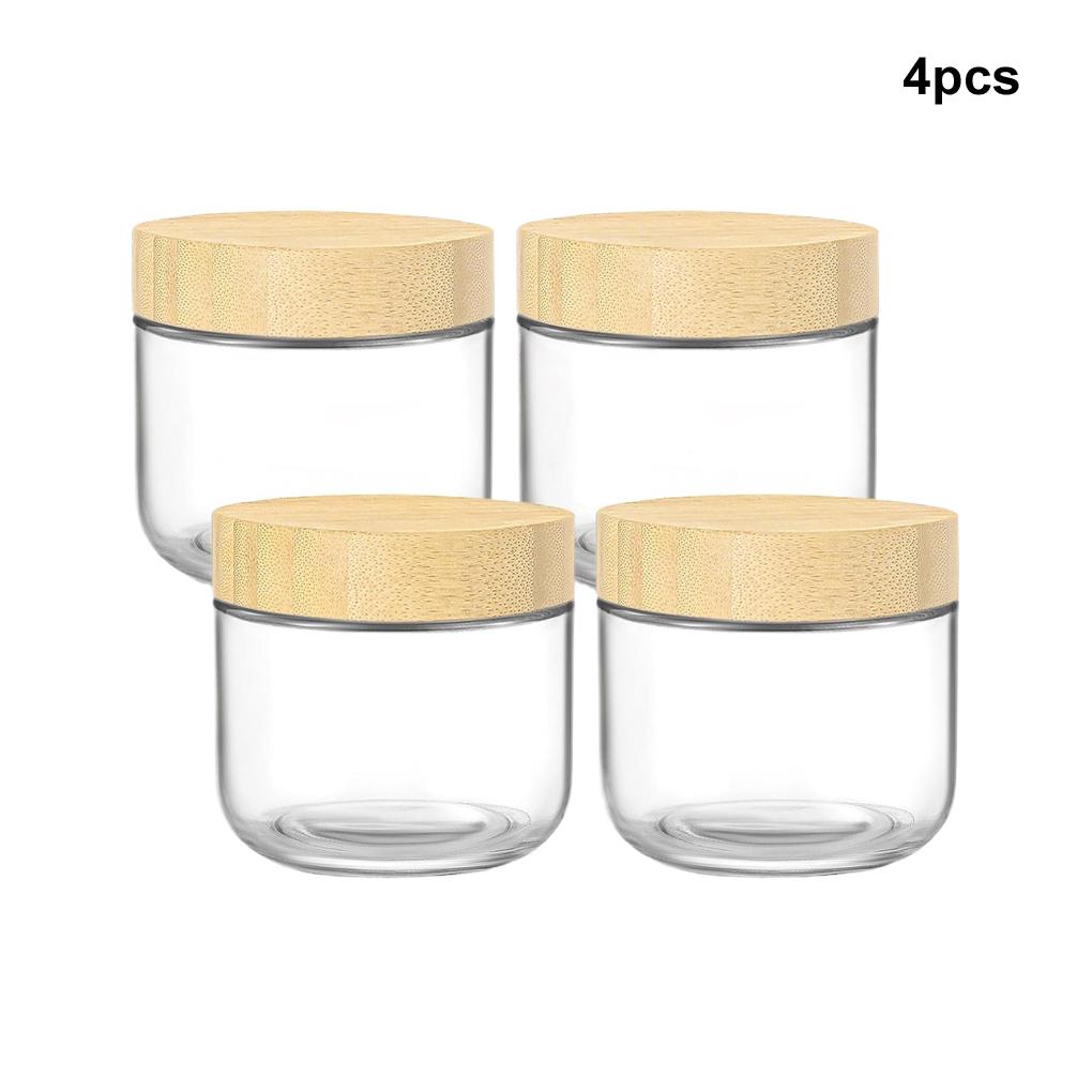 4 шт 101624 унции Герметичные стеклянные банки с крышками и ложками Банки для конфет с крышками Прозрачные банки для специй Маленькие контейнеры для хранения продуктов 10600₽