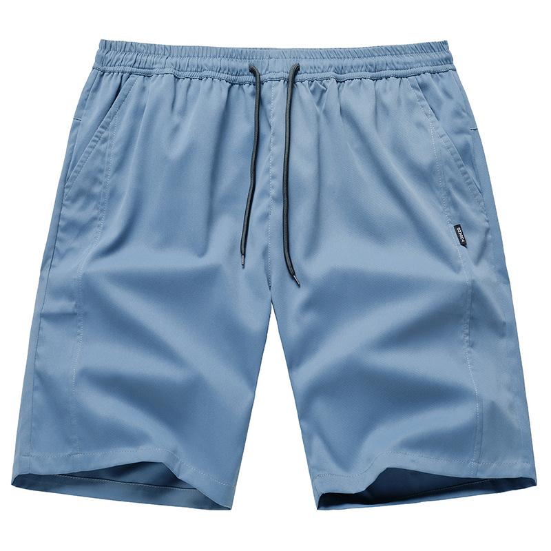 Color Blocking Zippered Shorts for Men's Summer Thin Quick Drying Sports Straight Leg Pants