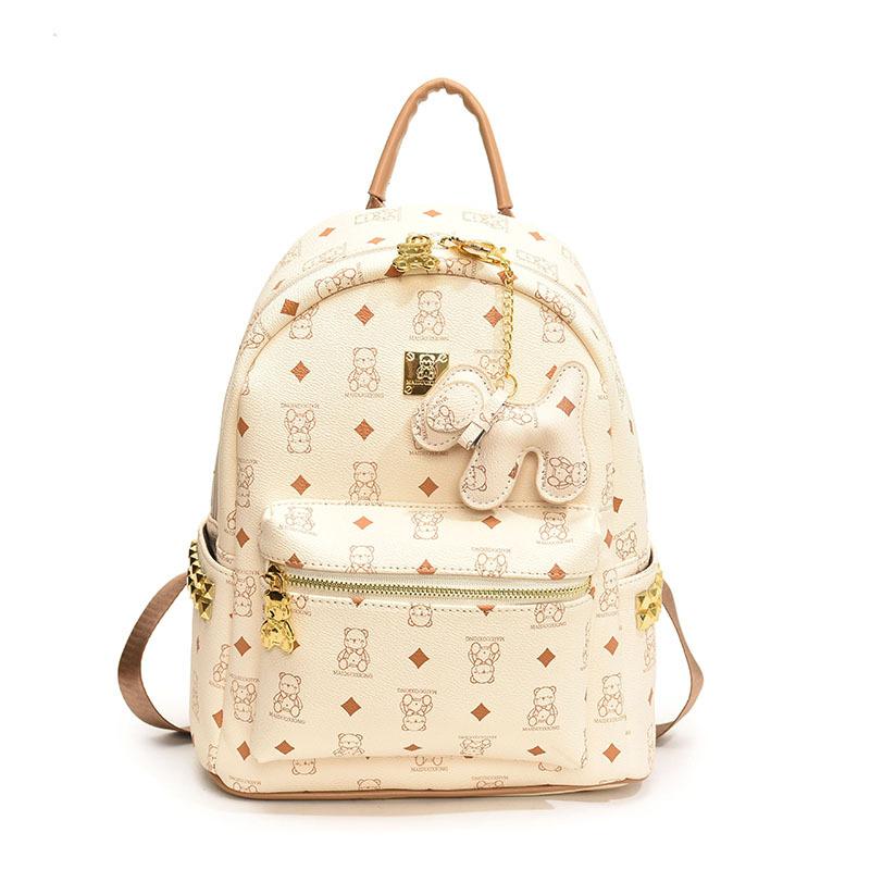 Νέα τσάντα υψηλής ποιότητας για την αρχή της άνοιξης, κλασικό σακίδιο πλάτης με αρκουδάκι, ευέλικτη τσάντα ώμου για γυναίκες