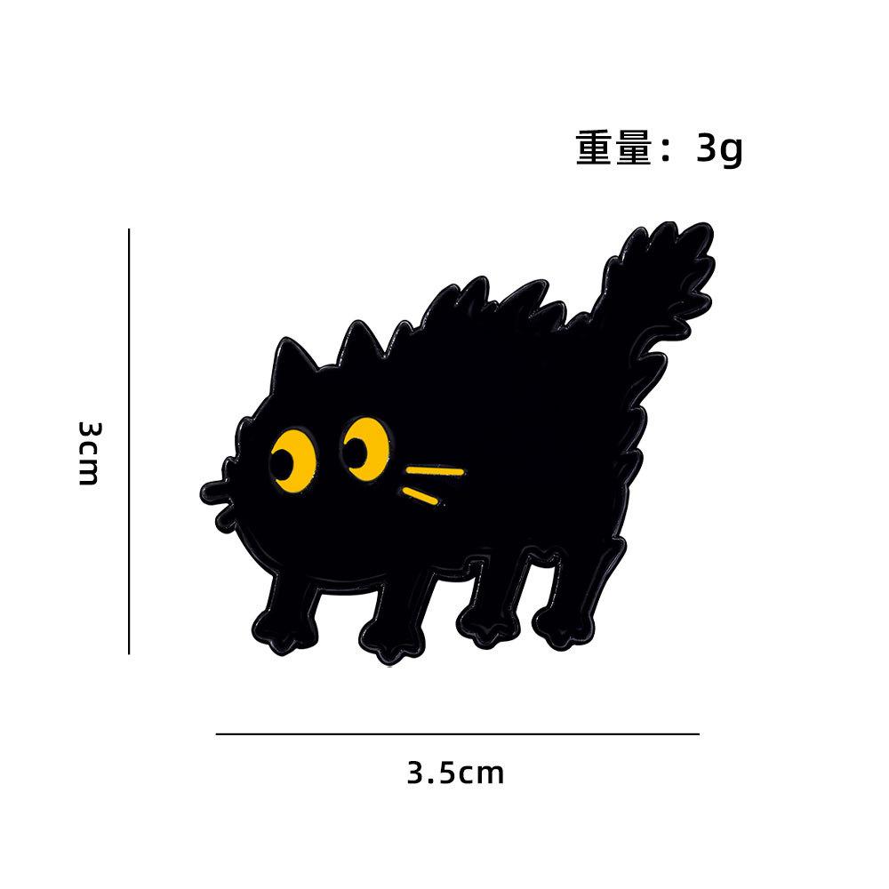 New Little Black Cat Brooch Creative Cute Funny Cartoon Pin Black Cat Badge Clothes Backpack Decoration