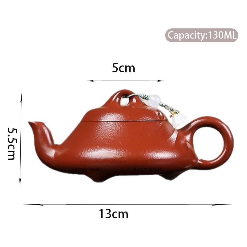 

130ml Yixing Purple Clay Teapot Famous Handmade Stone Scoop Tea Pot Beauty Zisha Kettle Chinese Teaware Tea Ceremony Gifts
