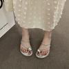 Diamond slippers for women with skirts French sandals fashion rhinestone soft sole super fairy summer out beautiful sandals