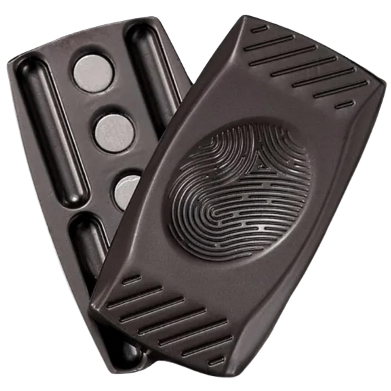

RAYTRUTH Fidget Slider, Fidget Toy for Adults, Fingerprint Motif, Metal Black, Stress Relief
