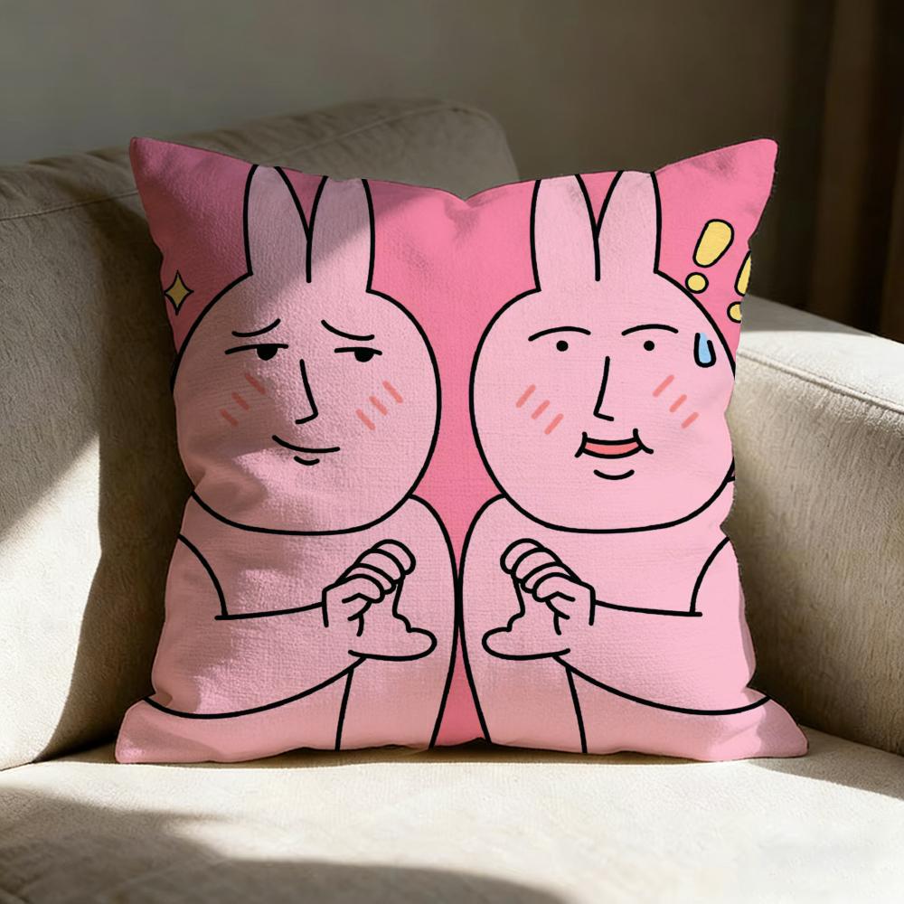 My Friend Rrabbit Cute Pillow Case Pillowcase Doublesided Printed Sofa Cushion Bedroom Headboard Pillow