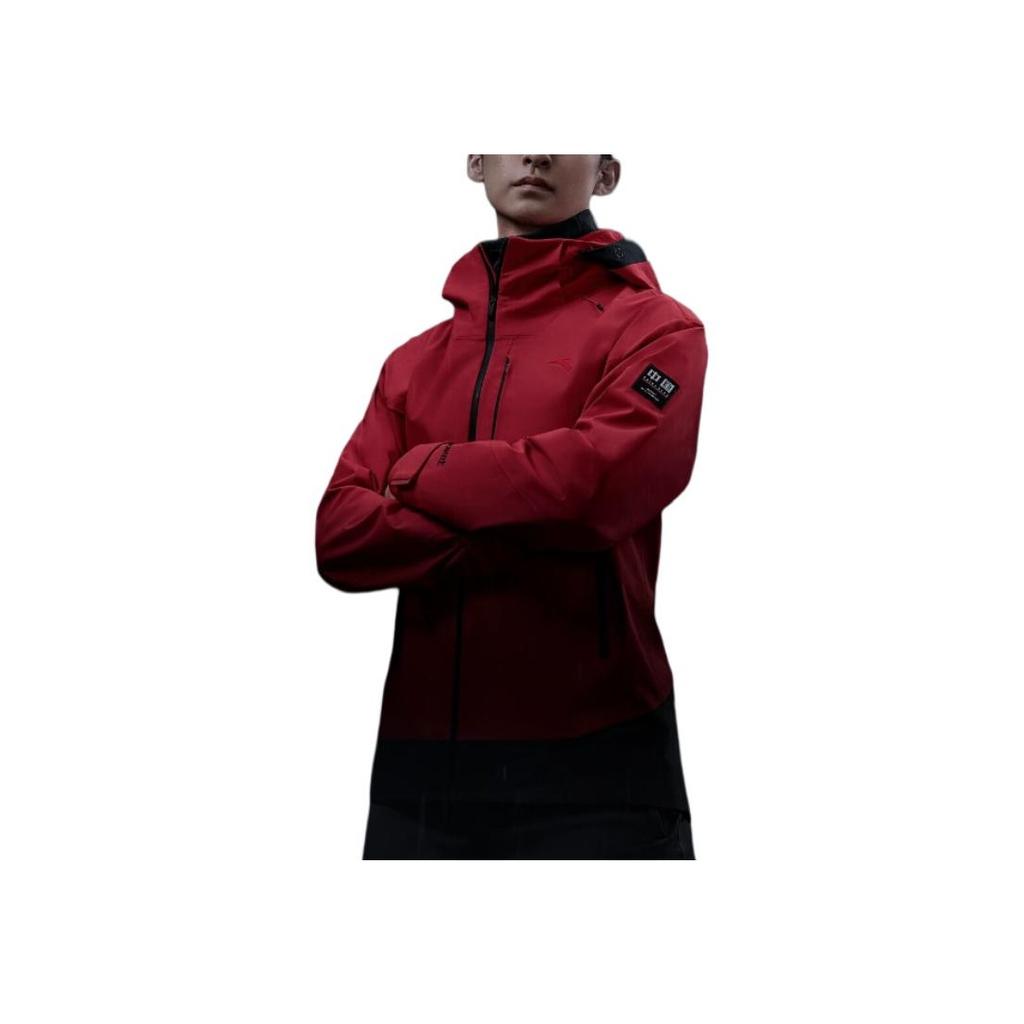 Anta Giacca Uomo Antivento Impermeabile con Cappuccio Serie Storm Color Block Rosso Classico 152417616-4