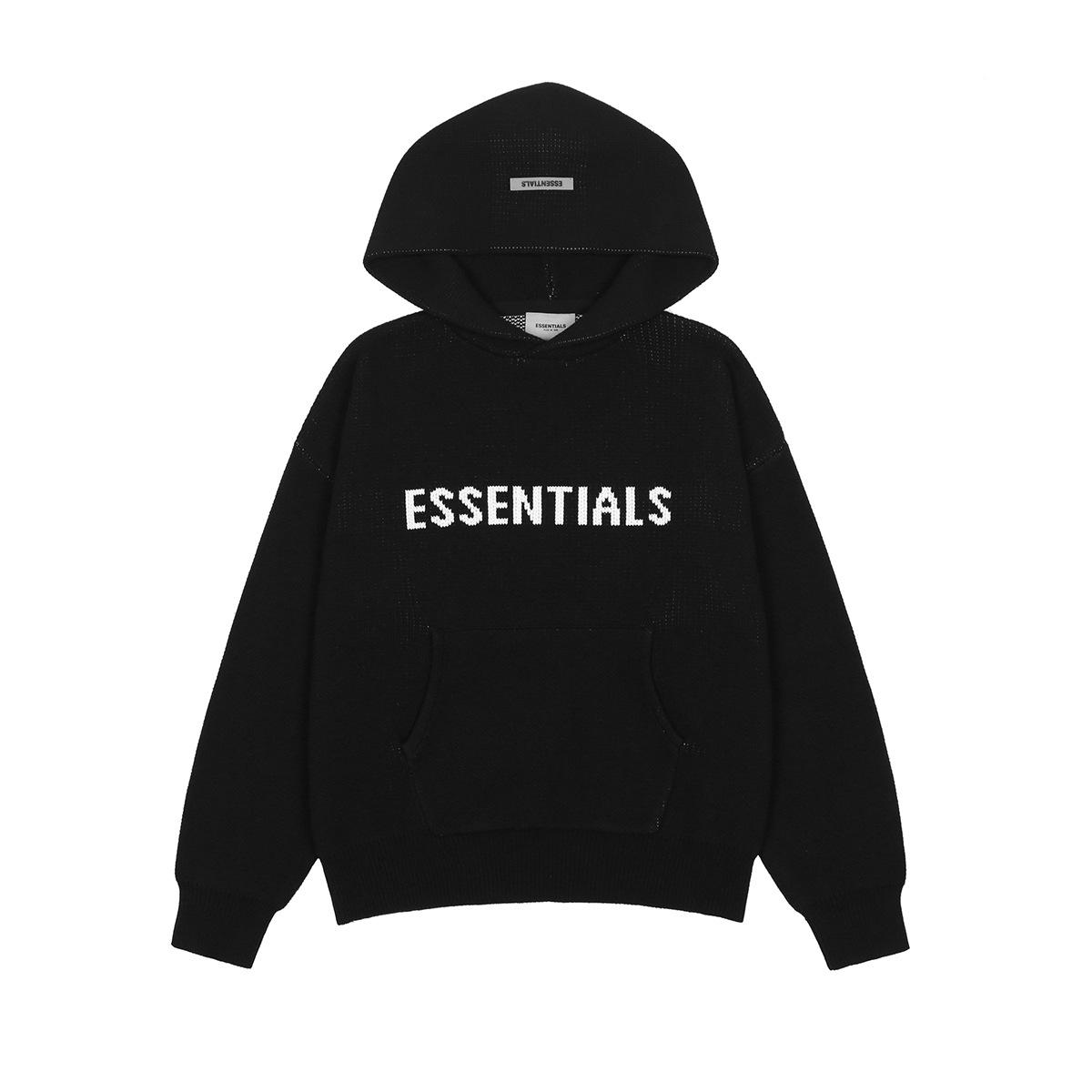 

Худі FOG Essentials з подвійним рядком – Модний, вільний трикотаж для вуличної моди Small чорний