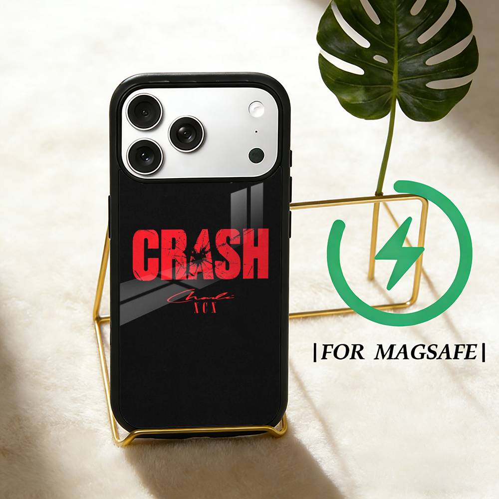 Singer C-Charli xcx Phone Case For iPhone 17 16 15 14 13 12 Pro Max Plus for Magsafe Mirror Wireless Magnetic Cover