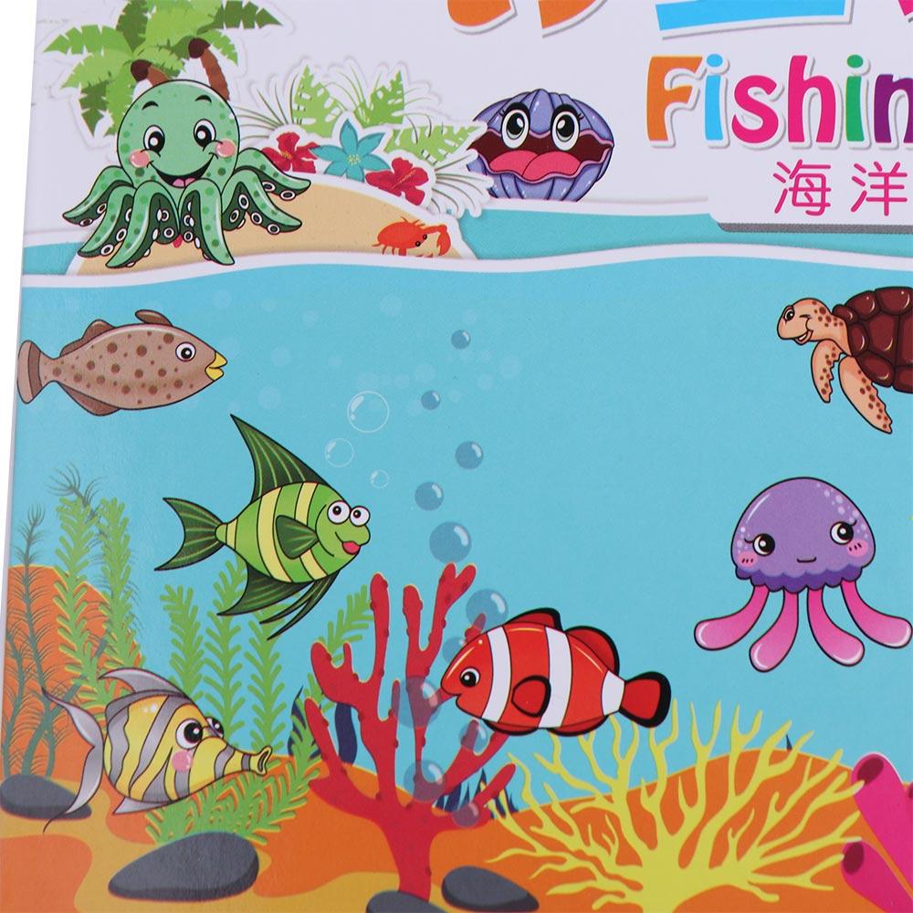 Marine Life Cognition Wooden Fshing Game Busy Board Fishing Toys Fish Rod Toys Fshing Game Toys