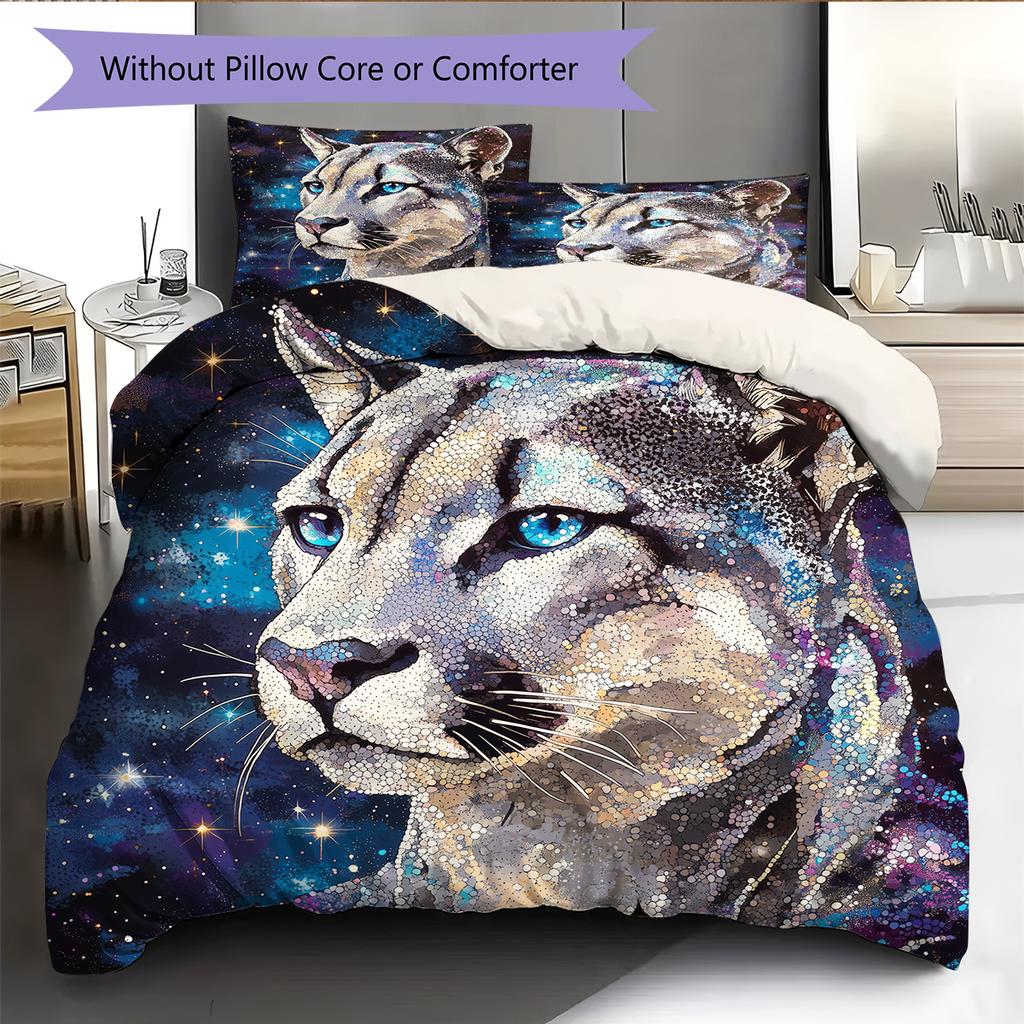 Cougar Pattern Bedding Home Decoration Birthday Gift (1 * duvet cover + 2 * pillowcase, without core)