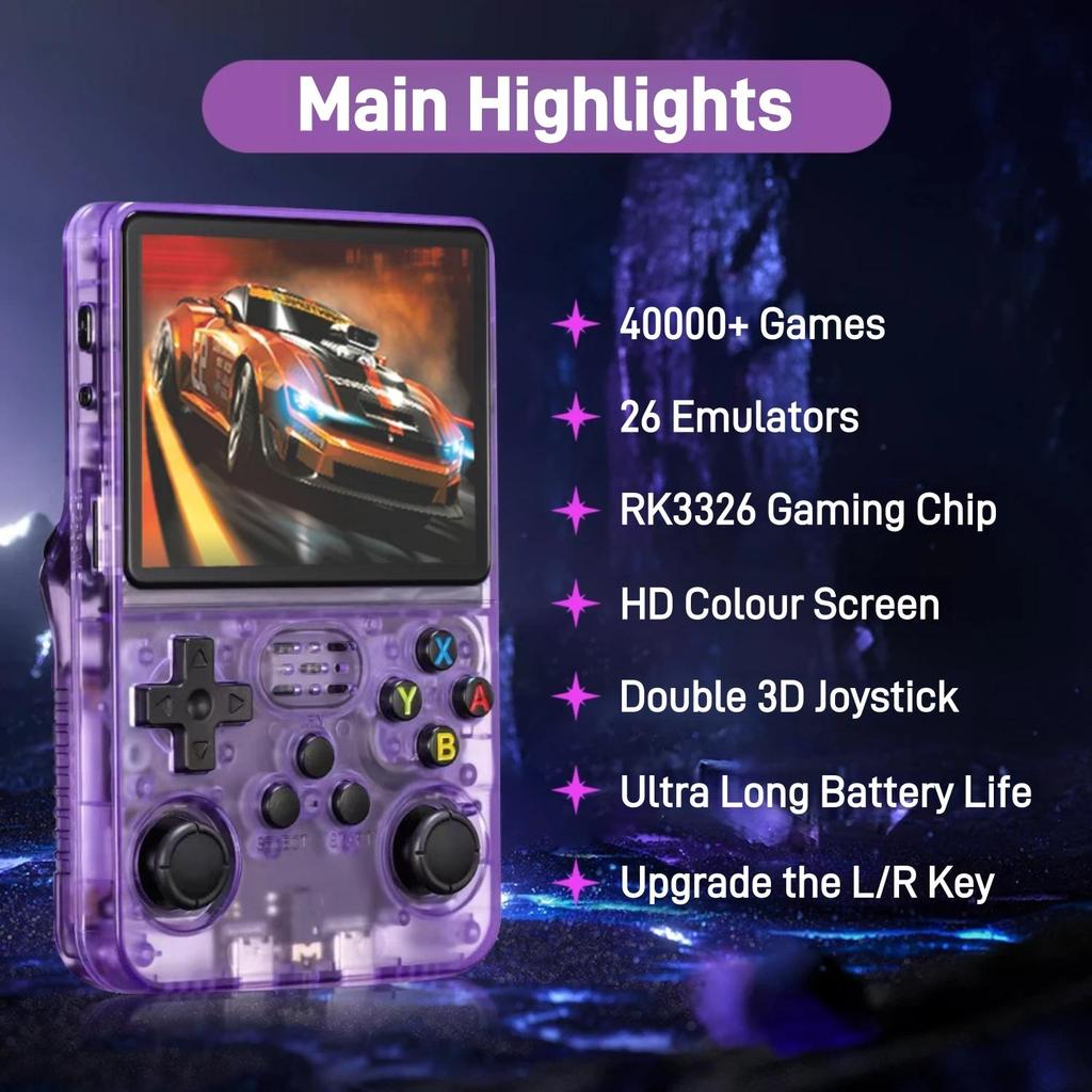 R36S Retro Handheld Game Console, 3.5-inch IPS Screen, 40,000+ Built-in Games, 20+ Emulators, 64GB/128GB Mini Game Console
