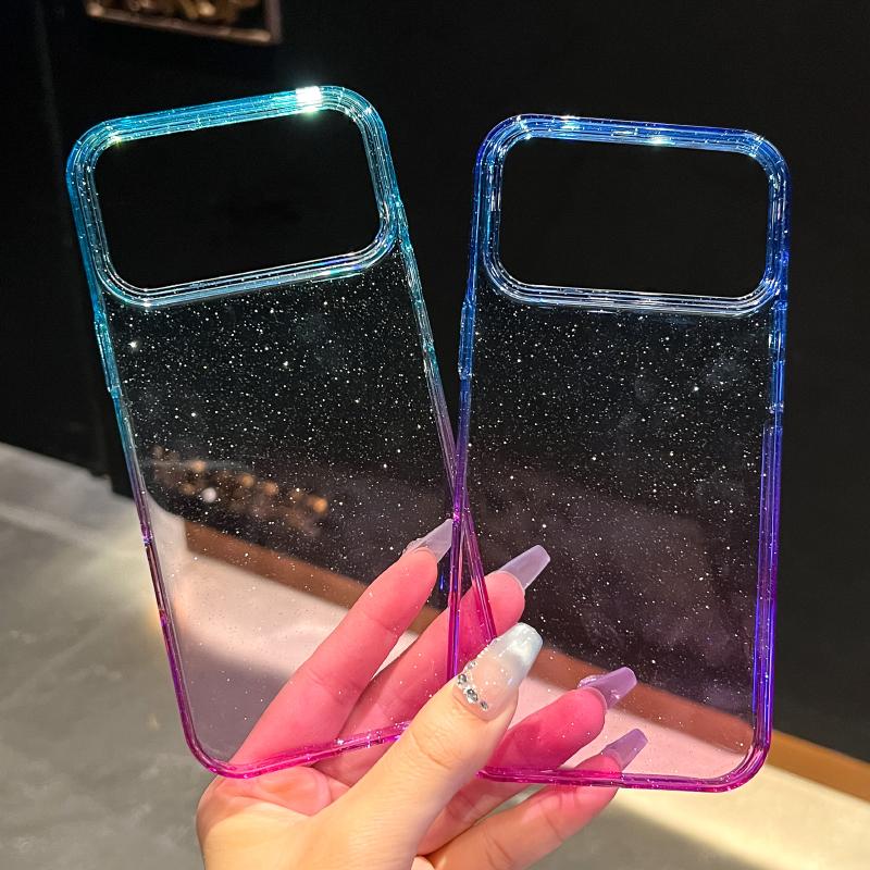 New Luxury Gradient Two Tone Glitter Hard PC Bumper Phone Case For iPhone 17 Pro Max 17 Air Shockproof Back Cover