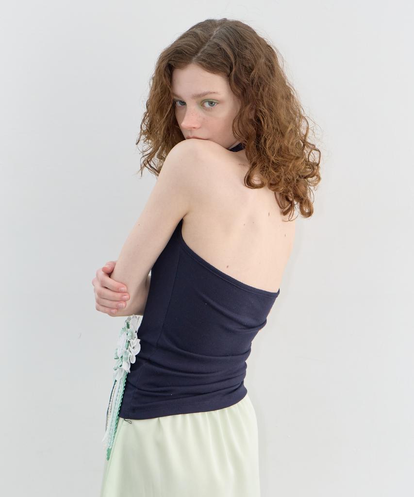 Leteoli Halter Neck Sleeveless_Navy