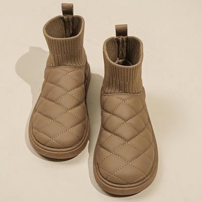 Simple Solid Waterproof Snow Boots Women Indoor Outside Winter Home Warm Cotton Boot Flat Heel Woman Botas Shoes