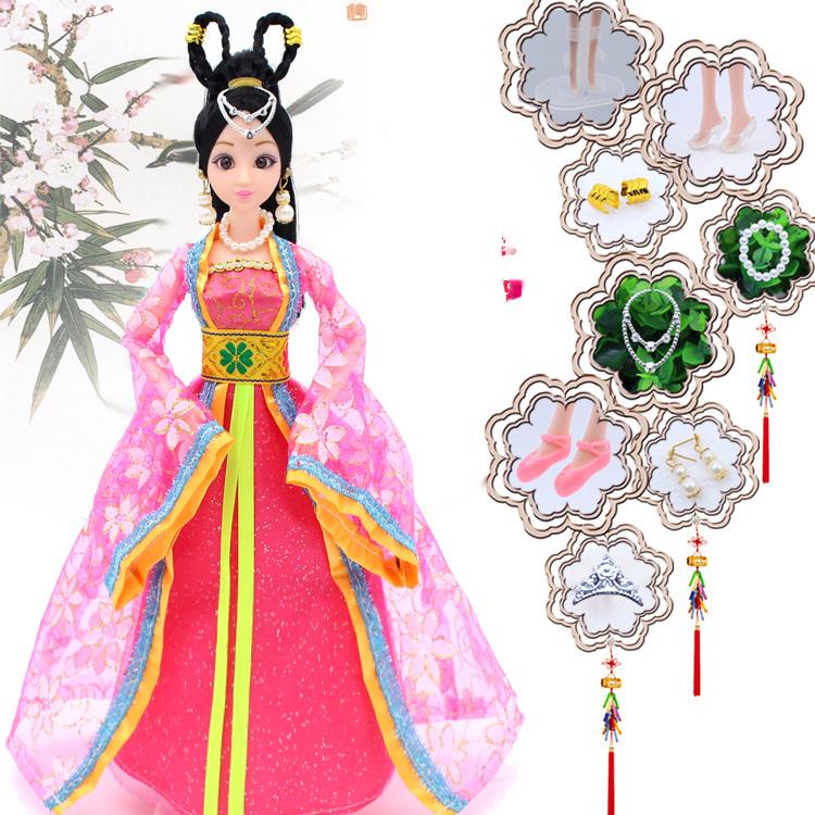 

30 см подвижная 12-шарнирная кукла игрушка для девочек 3D большие глаза BJD принцесса полная одежда коллекция платьев детская кукла подарок clothes and doll розы красного