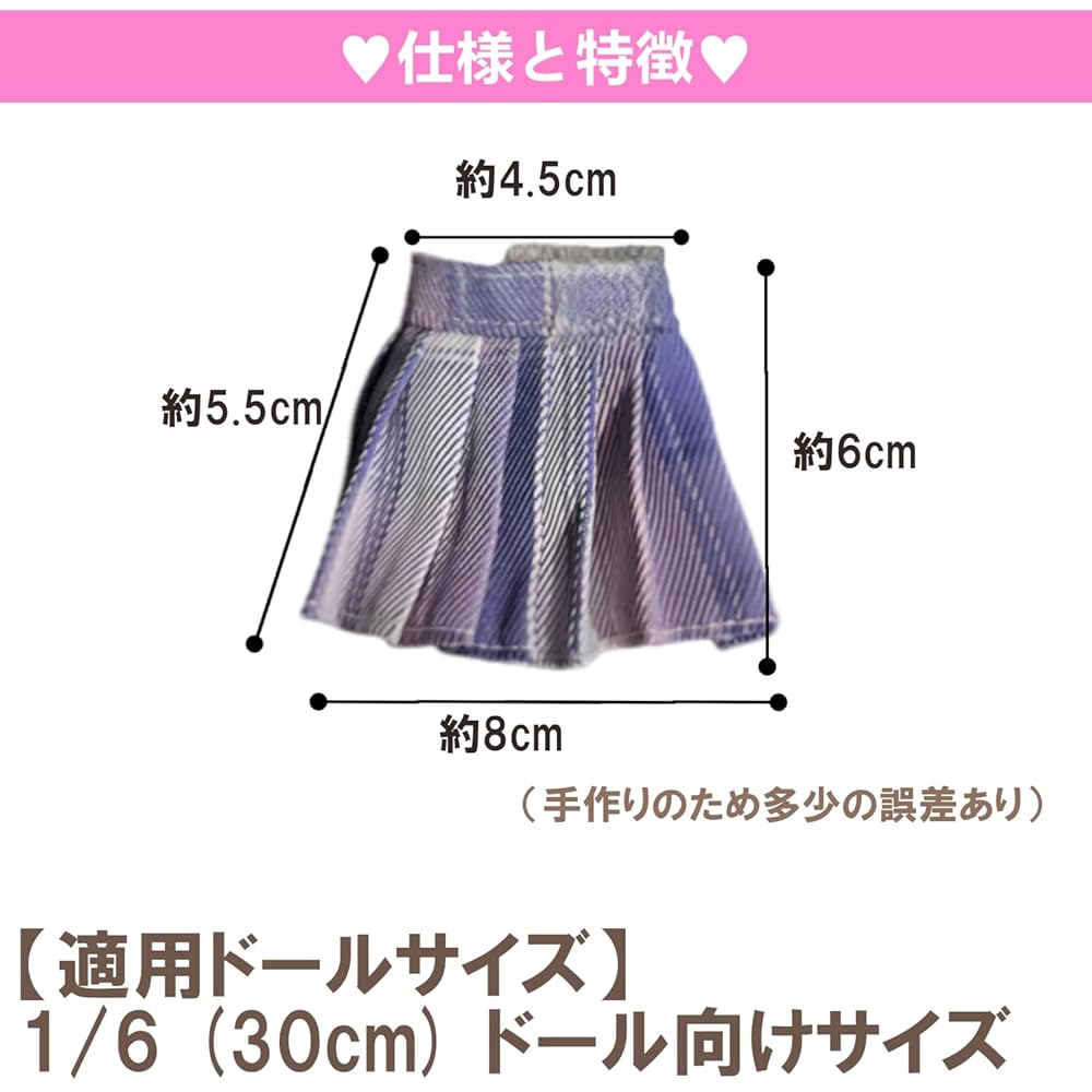 Olyoly 1/6 Doll Outfit Set T-Shirt Denim Shorts Cute Top and Bottoms for 30cm Miniature Dolls