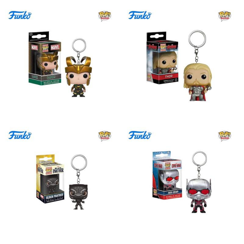 New FUNKO POP Classic FilmMarvel characters Spider-Man Thor The Hulk Toys Figures Collection Model Toy birthday Gifts Key Chain