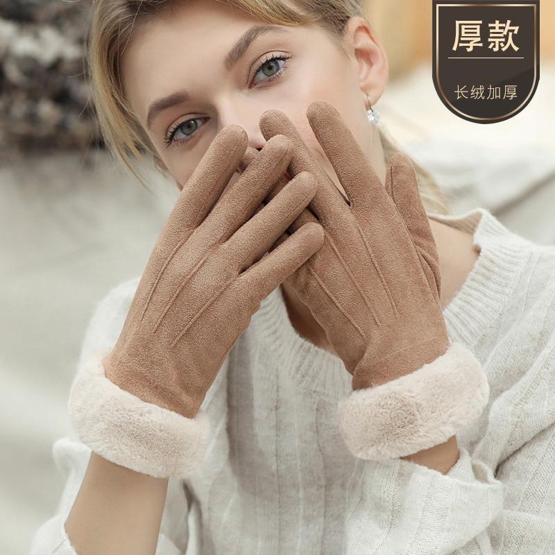 Xiaoxiangfeng gloves can touch the screen, thermal gloves, suede gloves, cycling winter thickened cold-proof gloves