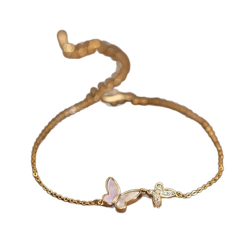 Silver Yuan Tong S925 Luxury Butterfly & Mother-of-Pearl Bracelet for Women
