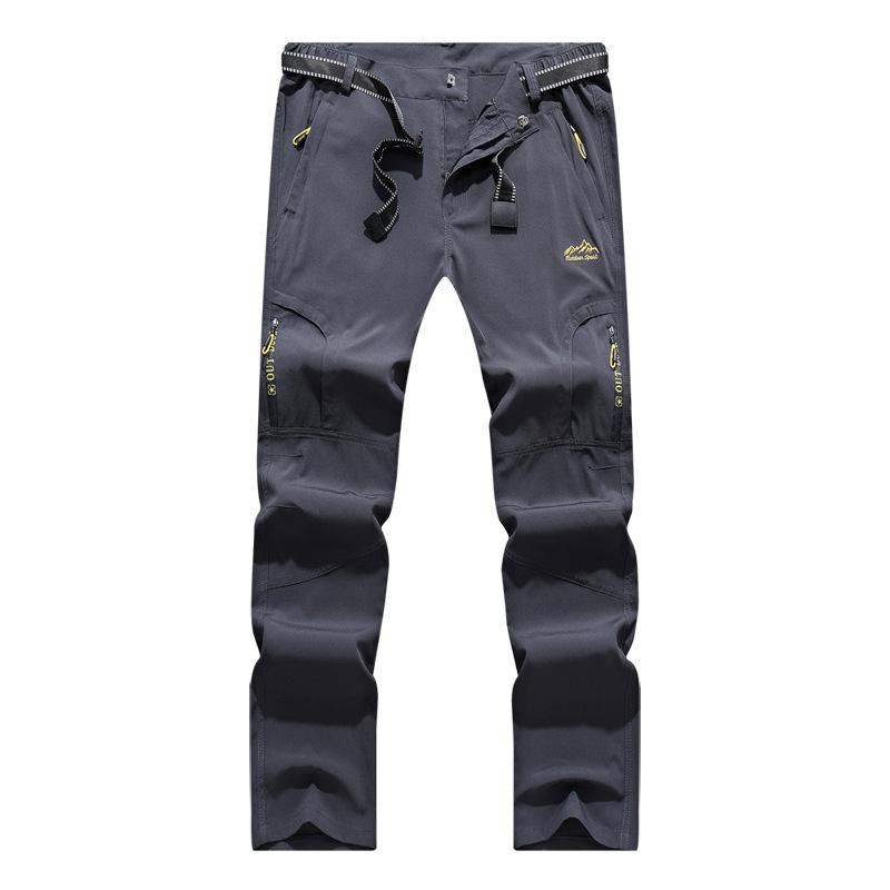 

Летние быстросохнущие походные брюки мужские эластичные водонепроницаемые брюки с карманами на молнии легкие рыболовные брюки L чёрный