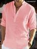 Men's Retro Cotton And Linen Shirt Casual Loose Shirt