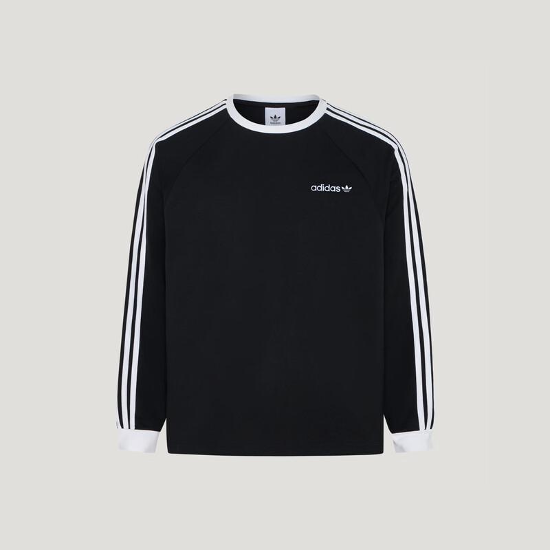 adidas 3-Stripe Round Neck Long Sleeve T-Shirt