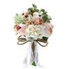 Practical-Artificial Peony Rose Flower Bouquet For Bride Bridesmaid Handmade Wedding Bouquet Silk Bridal Bouquet Holding Flower