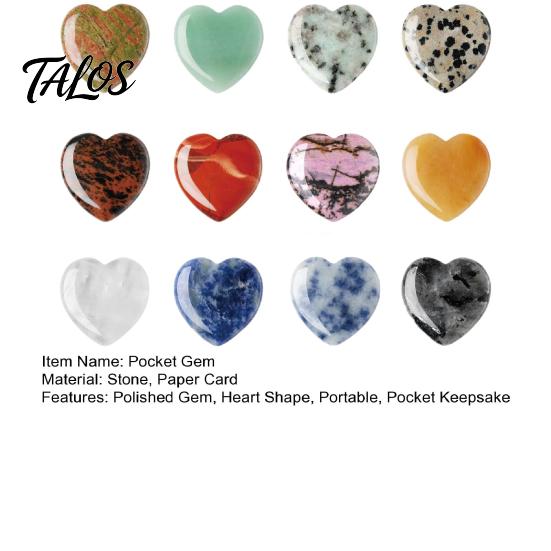 Polished Gemstone Pocket Gem Heart Valentine's Day Gift Rocks Crystal Shaped Keepsake for Kids Classroom Exchange Party Favors Shape