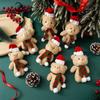 Kawaii Plüsch Bär Puppe Weihnachtsbaum Anhänger Weicher Mini Bär Niedlicher Plüsch Bär Kinder Weihnachtsgeschenk Weihnachten Heimdekoration Weihnachtsbaum