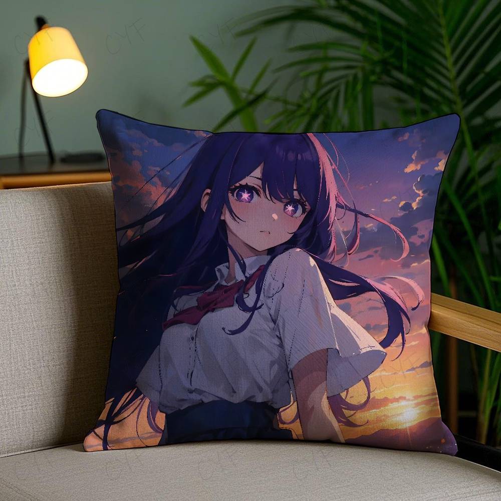 Hot Anime Hoshino Ai Pillow Case Safe Custom Photo Pillow, Anti-Fade Brushed Fleece Cushion, Maternal & Infant Safe.