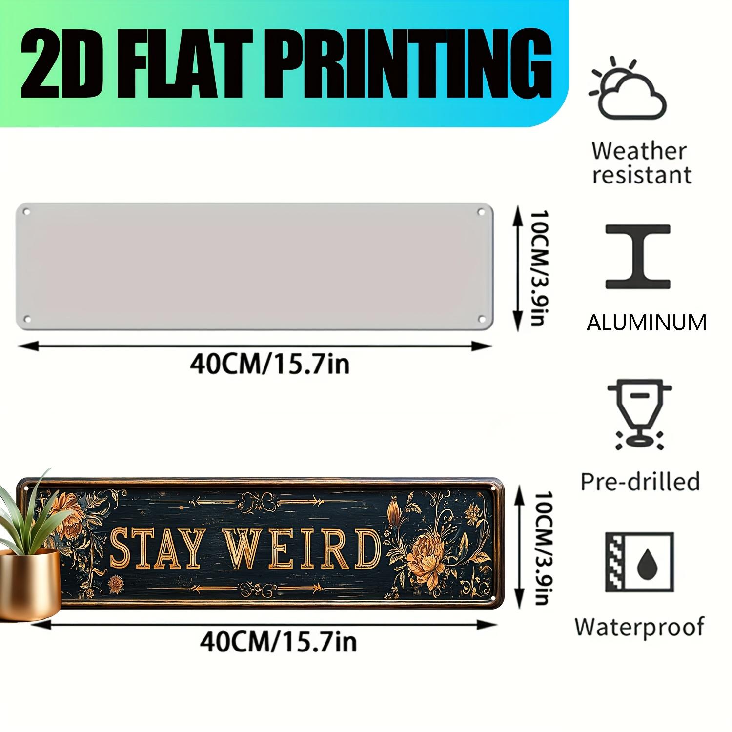

Алюминиевая табличка в стиле ар-деко Оставайся странным Винтажный металлический настенный декор для гостиной, бара Многоцелевой ретро декор для дома 40x10cm белый