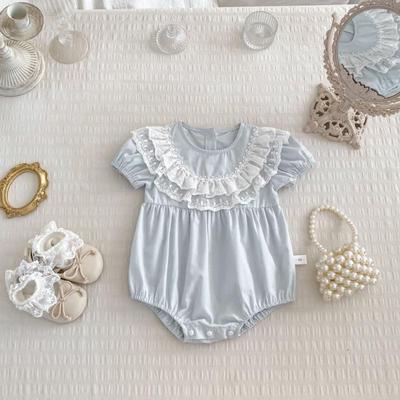 Baby Girl Sweet Lace Bubble Sleeve Bodysuit Romper