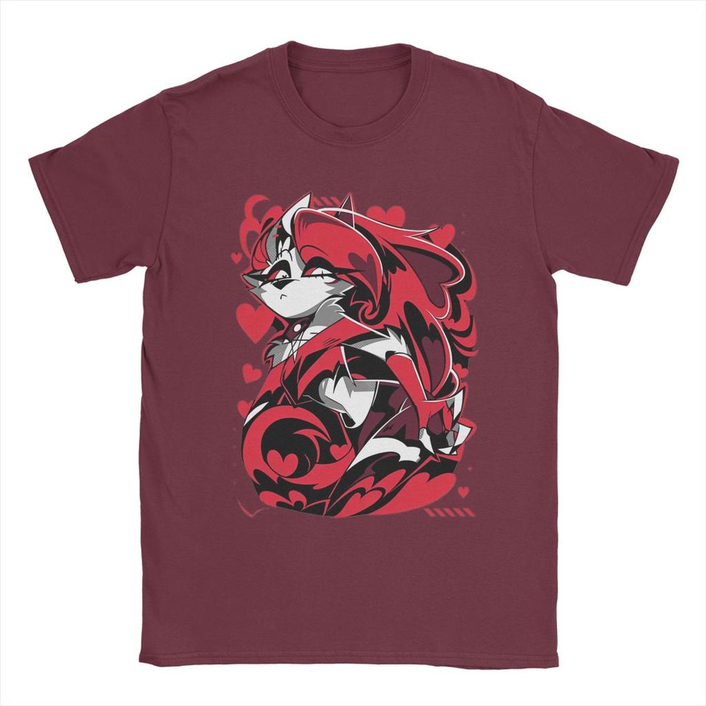 Humorous Cartoon Helluva-Boss T-Shirts for Men Crew Neck Cotton T Shirt Short Sleeve Tee Shirt Unique Tops