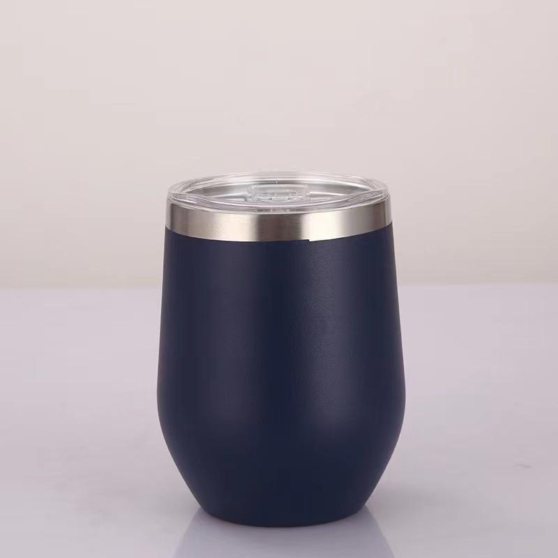 12OZ Stainless Steel Eggshell Cup Double Wall Insulated Vacuum Drinking Cup with Lids U-shaped Coffee Mug Thermal Cup for Coffee