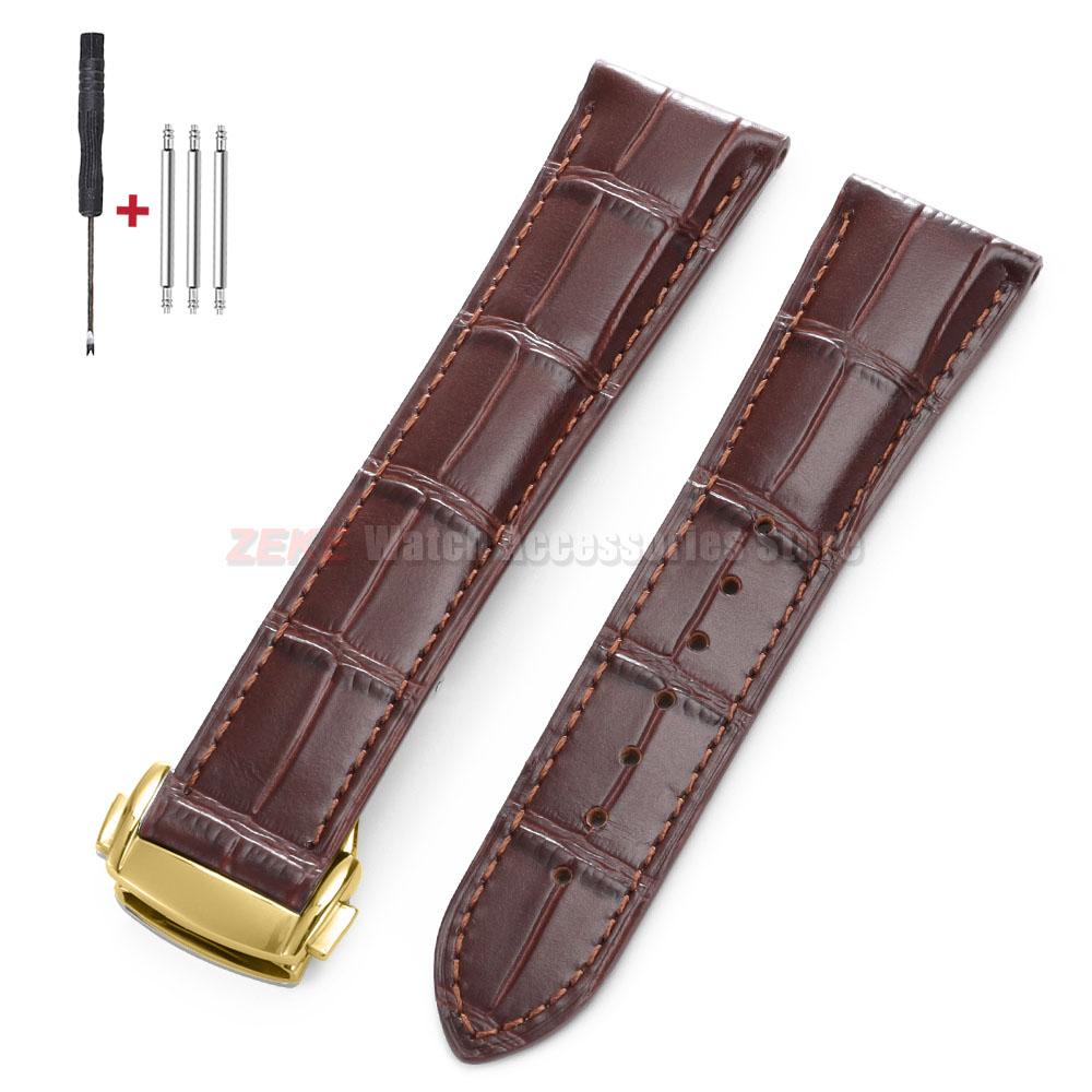 For Omega Seamster Watch Premium Leather Watch Strap 19mm 20mm 21mm 22mm Solid Steel Deployant Clasp Bamboo Cowhide Watch Bands