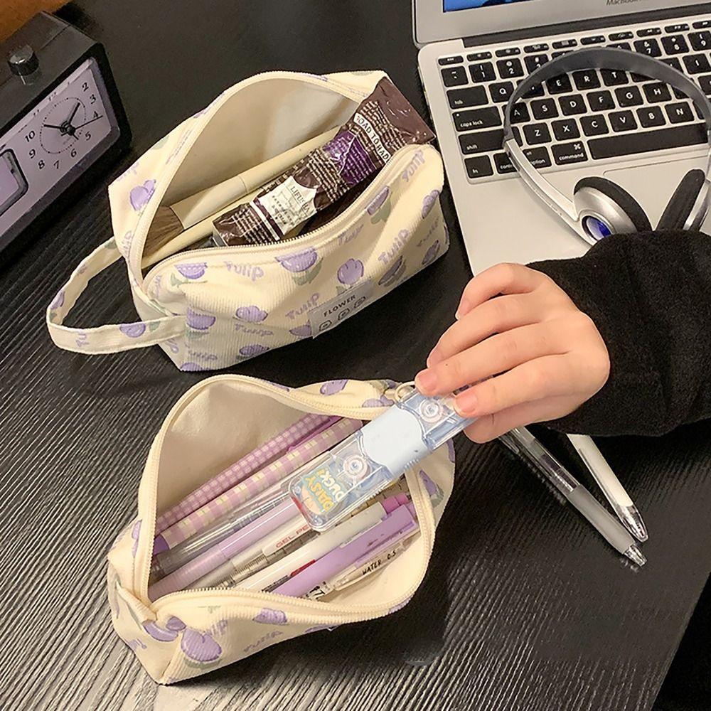 Multi-functional Pen Bag INS Style Toiletry Bag Stationery Storage Pouch Office School Supplies