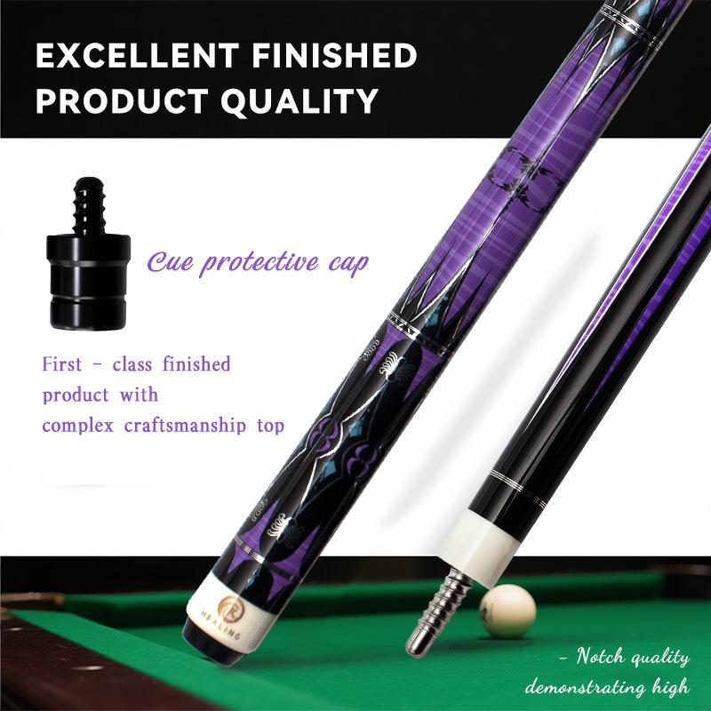 OKHEALING Carbon Fiber Pool Cue Black Technology Billiard Cue Sticks 11.8mm Tip Radial Pin Joint 147cm/58inch Length 19oz Weight, Purple