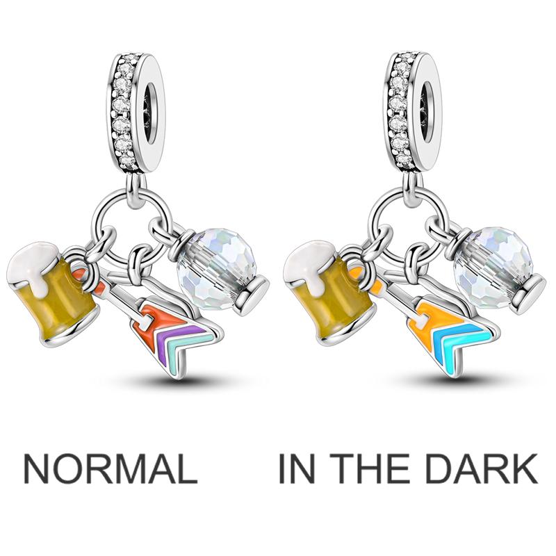 Kupfer Schmetterling Charms Perlen Sommer Stil Zirkonia Herzform Anhänger Original Zubehör Armbänder DIY Schmuck Geschenk