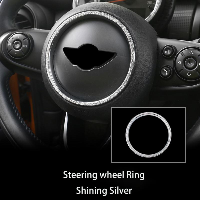 

Интерьер автомобиля кольцо с бриллиантами наклейка украшение блестящий декор блестящие аксессуары для девочек для Mini Cooper F54 F55 F56 F60 Steeringwheel Silver