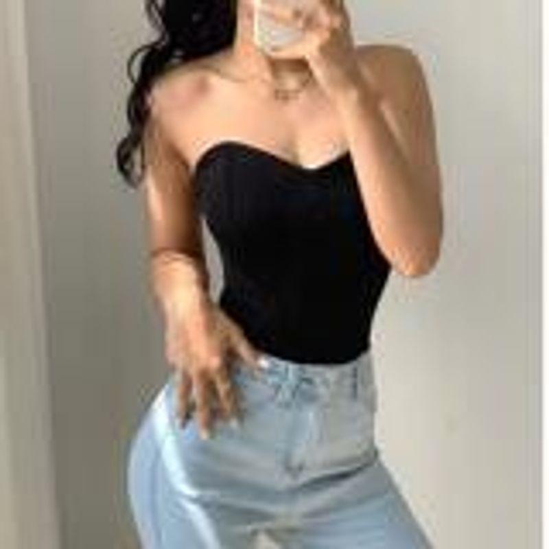 Sexy Fishbone Corset-Style Women's Tank Top, Sexy High-Waisted Slim-Fit European and American Fashion, Built-In Chest Pads, Non-Slip Strapless Bra