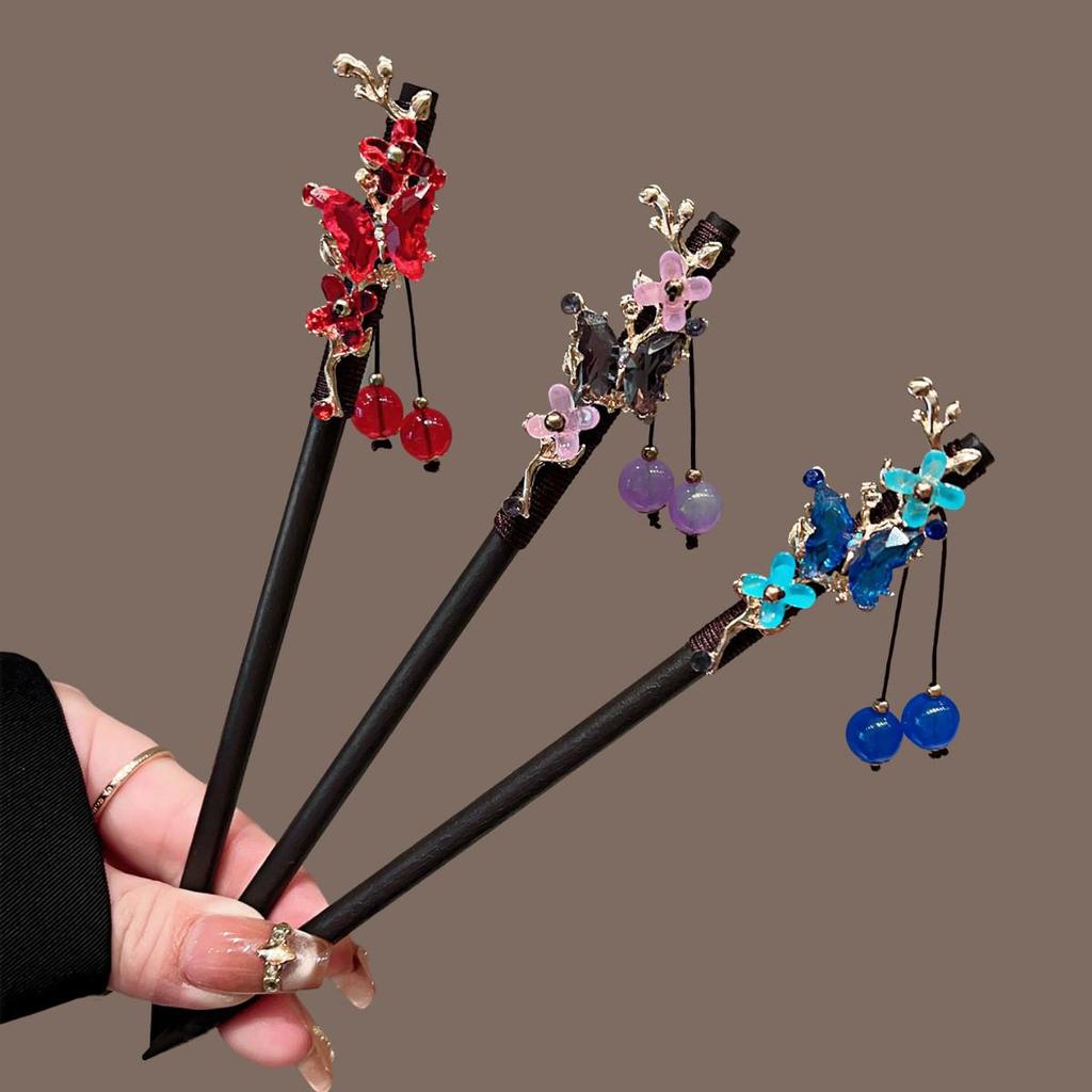 Elegante Haarnadel mit He Mu Quaste im Hanfu-Stil für Hochsteckfrisuren